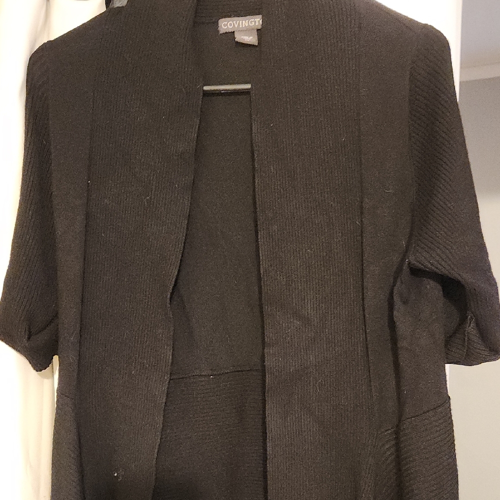 Covington Elegant Black Knit Cardigan